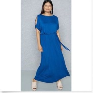 DOROTHY PERKINS Dress US 18 Blue Cold Shoulder
